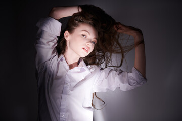 pretty girl with long hair