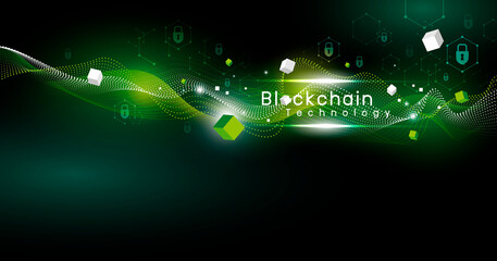 Blockchain technology design vector illustration