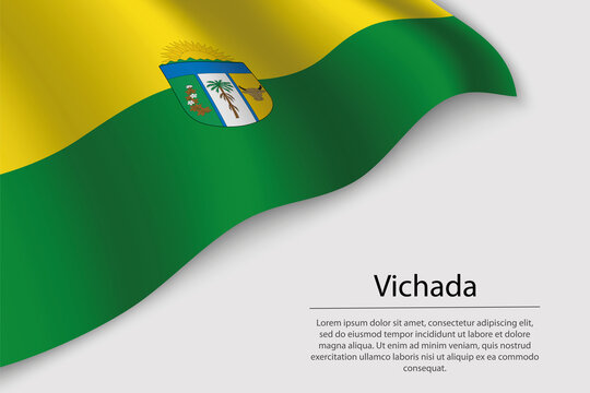 Wave flag of Vichada is a region of Colombia