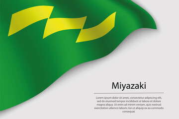 Fototapeta na wymiar Wave flag of Miyazaki is a region of Japan
