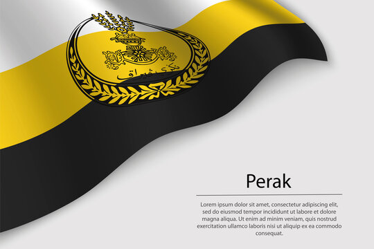 Wave Flag Of Perak Is A Region Of Malaysia