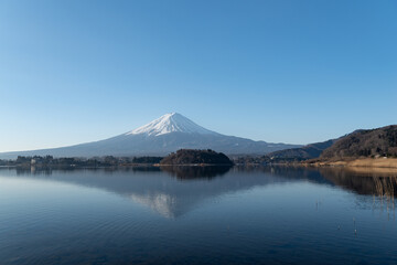 河口湖から見た富士山