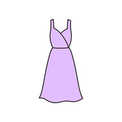 Lilac dress simple vector illustration