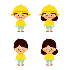 kid child character flat vector illustration 