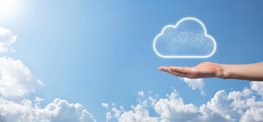 Cloud computing concept,cloud for transfer data.Cloud computing, big data center, future...