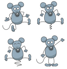 Rat ou souris avec diverses expressions