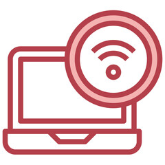 LAPTOP red line icon,linear,outline,graphic,illustration