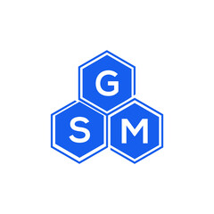 GSM letter logo design on White background. GSM creative initials letter logo concept. GSM letter design. 
