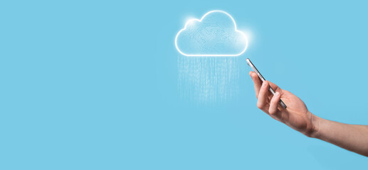 Cloud computing concept,cloud for transfer data.Cloud computing, big data center, future...