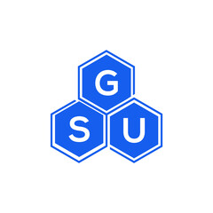 GSU letter logo design on black background. GSU  creative initials letter logo concept. GSU letter design.