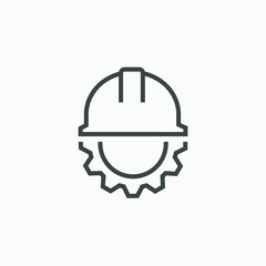 Fototapeta premium engineer icon with cogwheel, industry, work icon vector isolated