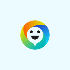 colorful chat logo or talk logo