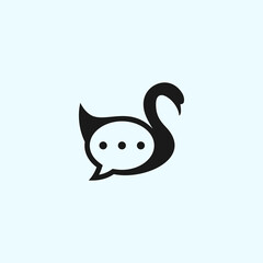 swan chat logo or swan logo