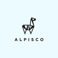geometric alpaca logo or animal logo © fan dana