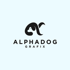 alpha dog logo or animal logo