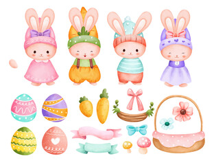 Watercolor design your own Easter Rabbit 