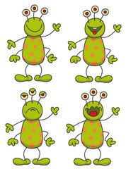 Extraterrestre avec différentes émotions