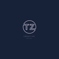 TZ Logo Design Template Vector Graphic Branding Element.