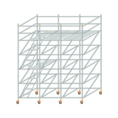 scaffolding, white background, used in construction areas.