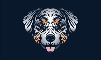  Australian Shepherd on dark background - Pet portrait