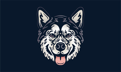 Alaksan Malamute on dark background - Pet portrait