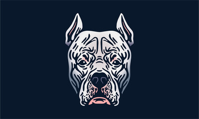 Argentine Dogo on dark background