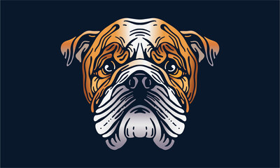 Bulldog on dark background - Pet portrait