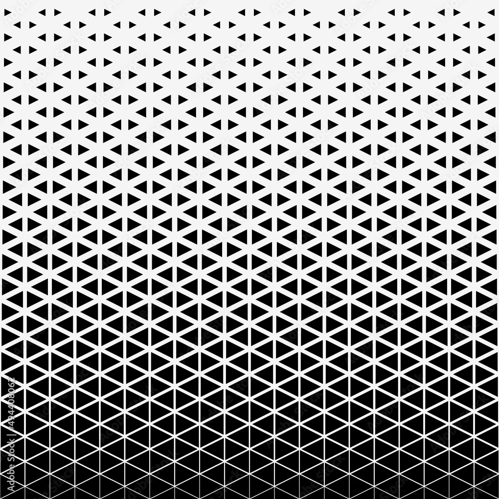 Poster abstract seamless geometric triangle pattern. mosaic background of black triangles. evenly spaced sh