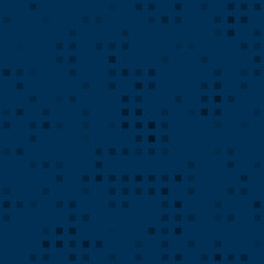 Abstract seamless geometric pattern. Mosaic background of black squares. Evenly spaced  shapes of different color. Vector illustration on dark blue background