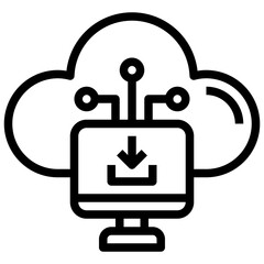 COMPUTER line icon,linear,outline,graphic,illustration