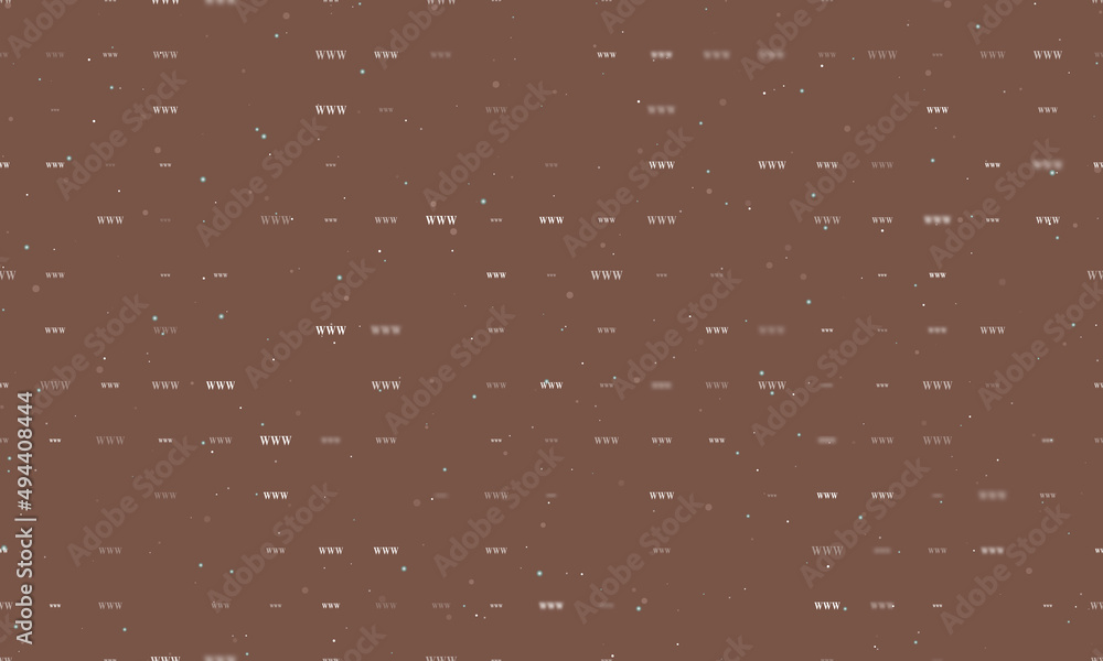 Poster seamless background pattern of evenly spaced white www symbols of different sizes and opacity. vecto