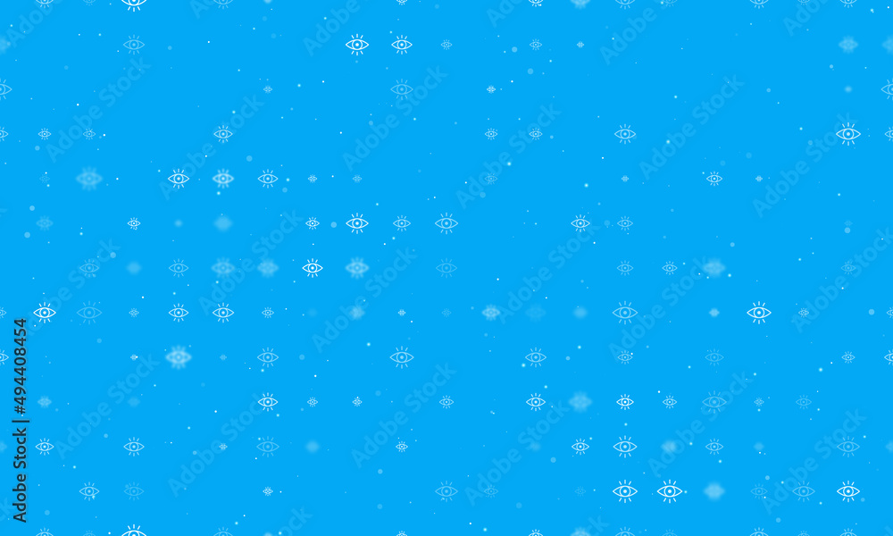 Poster seamless background pattern of evenly spaced white vision symbols of different sizes and opacity. ve