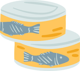 Canned Fish Cartoon Illustration