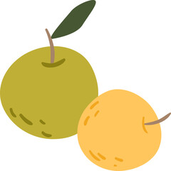 Fresh Healthy Apples Cartoon Illustration