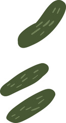 Fresh Cucumbers Cartoon Illustration