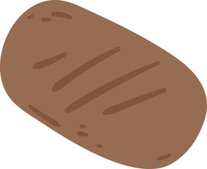 Black Bread Cartoon Illustration