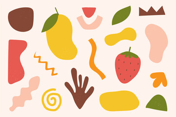 Hand drawn organic shapes abstract background. Vector illustration