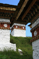 buddhist monument (druk wangyal chortens) at dochula pass in bhutan