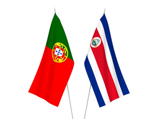 Republic of Costa Rica and Portugal flags