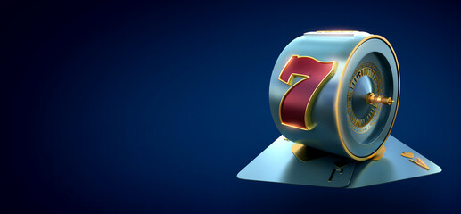casino mix slot machine roulette set card banners 3d render 3d rendering illustration 