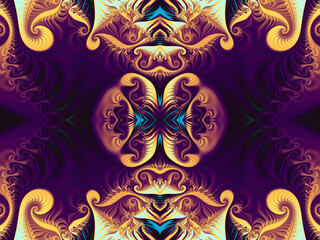 Fototapeta premium Beautiful fractal. Computer generated image. Fractal background. Abstract spirals. Seamless pattern. Beautiful background for greetings card, flyers, invitation, posters, brochure, banners, calendar.