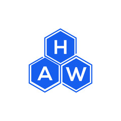 HAW letter logo design on black background. HAW  creative initials letter logo concept. HAW letter design.