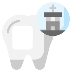 DENTAL CLINIC flat icon,linear,outline,graphic,illustration