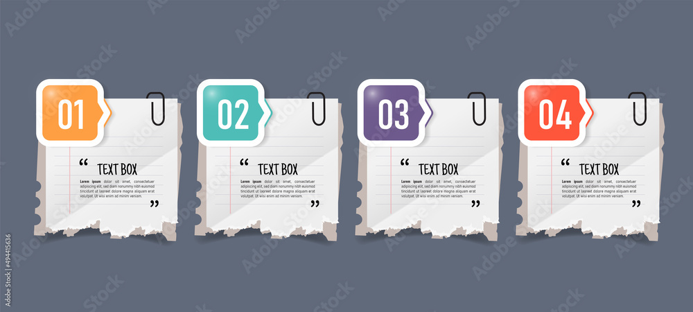 Poster Text box design with note papers mockups.	

