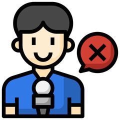 NEWS REPORTER filled outline icon,linear,outline,graphic,illustration