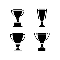 Obraz premium Winner Trophy Icon Logo Design Vector Template Illustration