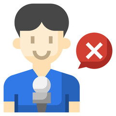 NEWS REPORTER flat icon,linear,outline,graphic,illustration