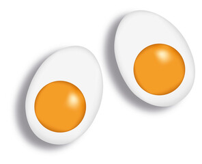 Vector realistic boiled egg yolk easter breakfast