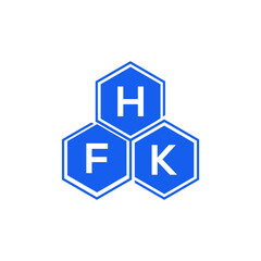 HFK letter logo design on black background. HFK  creative initials letter logo concept. HFK letter design.