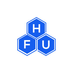 HFU letter logo design on black background. HFU  creative initials letter logo concept. HFU letter design.